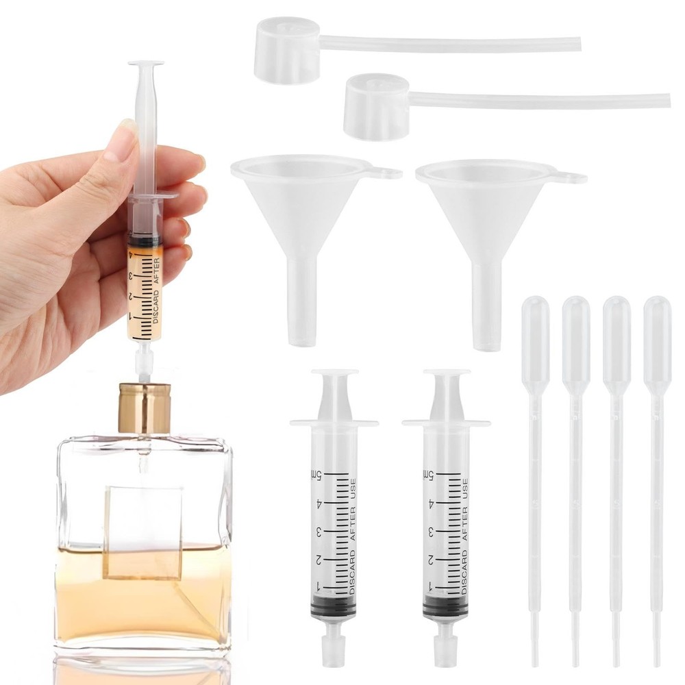 Perfume Refill Tool Kit, 10pcs Plastic Perfume Dispenser Transfer Pump Set, C...