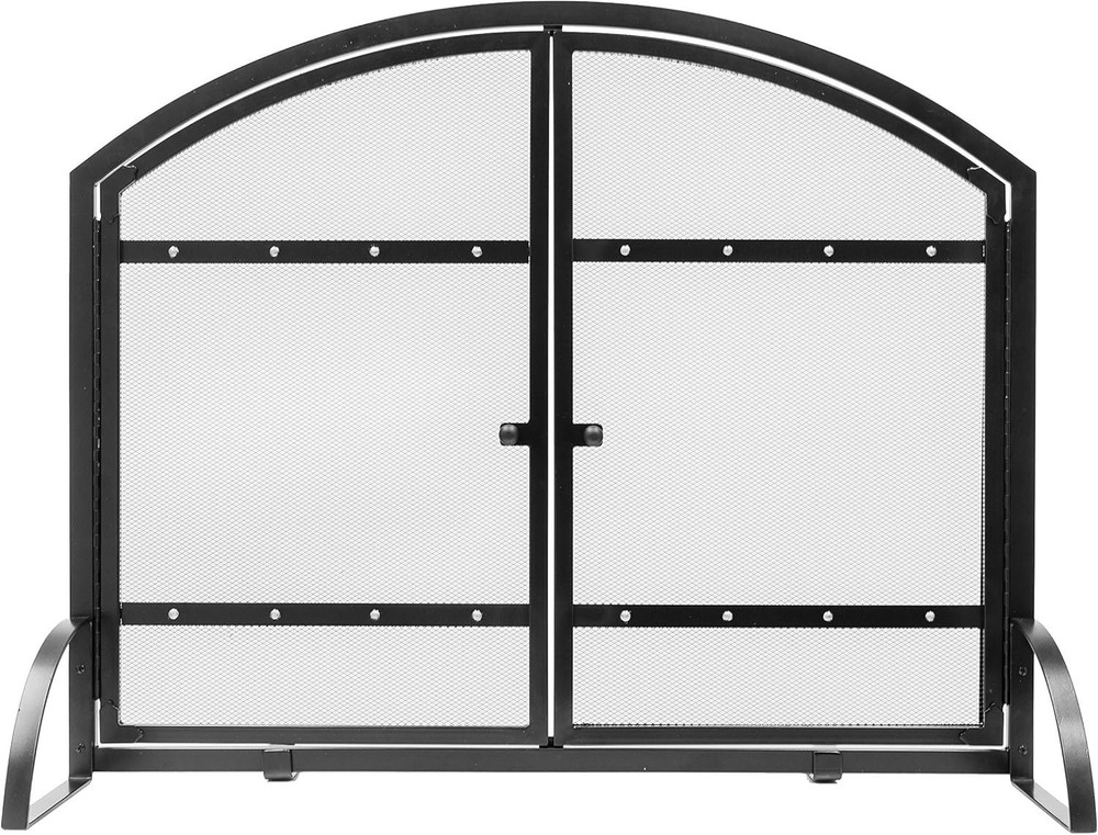 Fireplace Screen with Doors Harper Arched Design Decorative Guard Screen