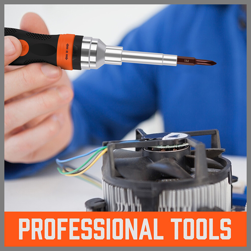 18 in 1 Magnetic Ratchet Versatile Screwdriver Set Security Bits AntiSlip Handle