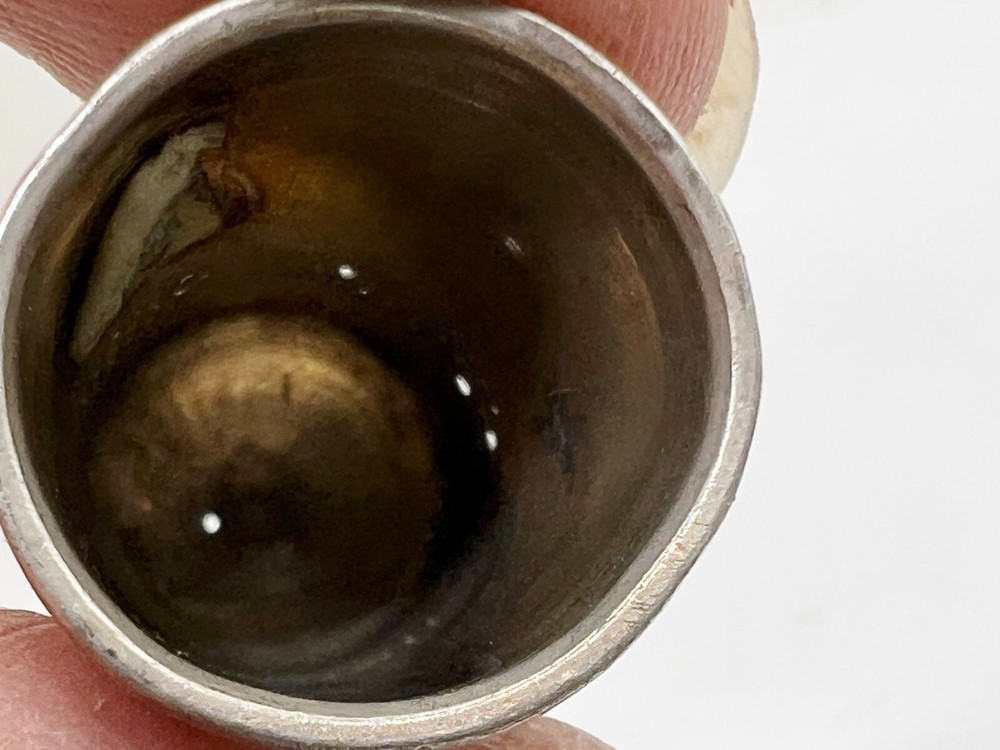 ANTIQUE SOLID SILVER THIMBLE ETCHED PATTERN