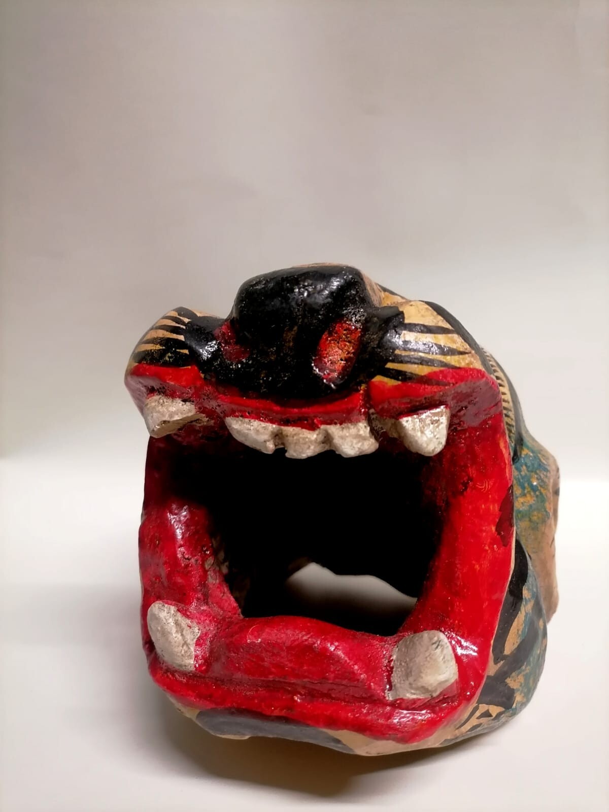 Small NEW Jaguar Head Mask Mexican Folk Art Carved Wood Guerrero Leopard Cat