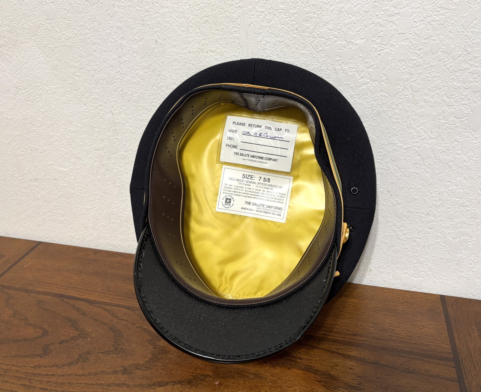 ORIGINAL US ARMY BLUE UNIFORM OFFICERS VISOR CAP - SPECIAL FORCES - COLONEL - XL