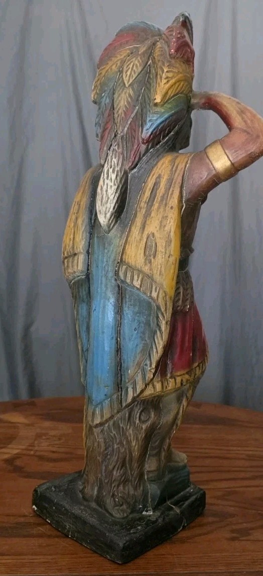 Vtg. 24" Alfco NY Cigar Store Indian Advertising Display, 1950s