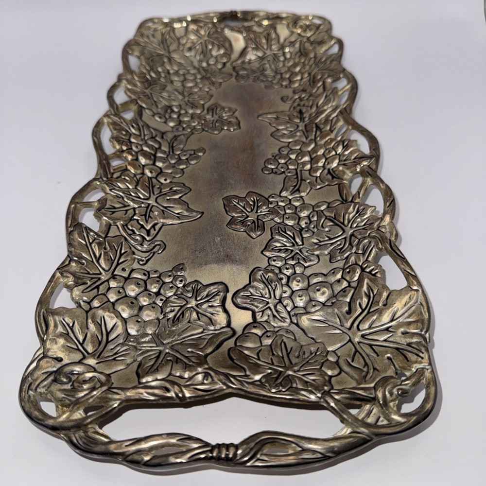 Godinger Silverplate GRAPE & LEAF Rectangle Platter/Tray 15 1/2" x 7"