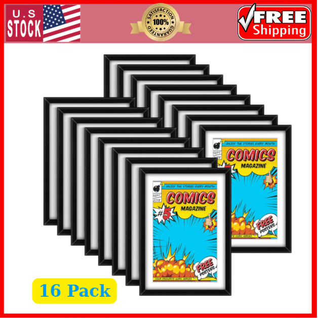Geetery 16 Pack Comic Book Frames UV Protection Wall or Tabletop Display