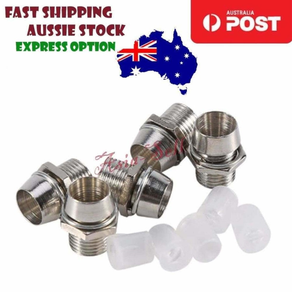 10x LED Holder Base Bezel Surround 5mm Panel Mount Metal Silver Socket