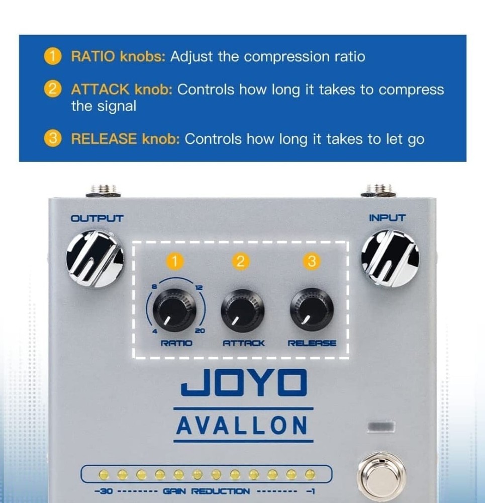 Compressor Effect Pedal with Precise Compression Knobs Adjusting Independent for