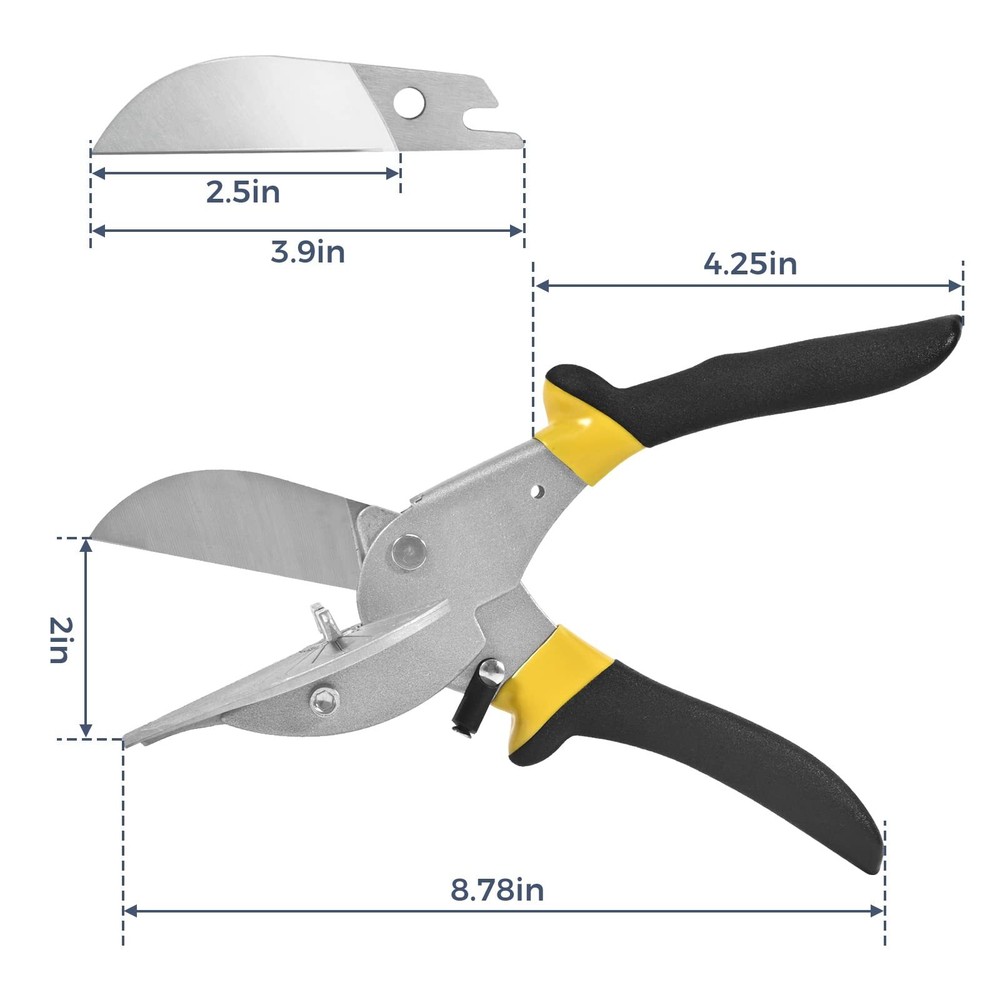 BAOLIAN Miter Shears Sharp Multi Angle Scissors 45-135° Quarter Round Cutting
