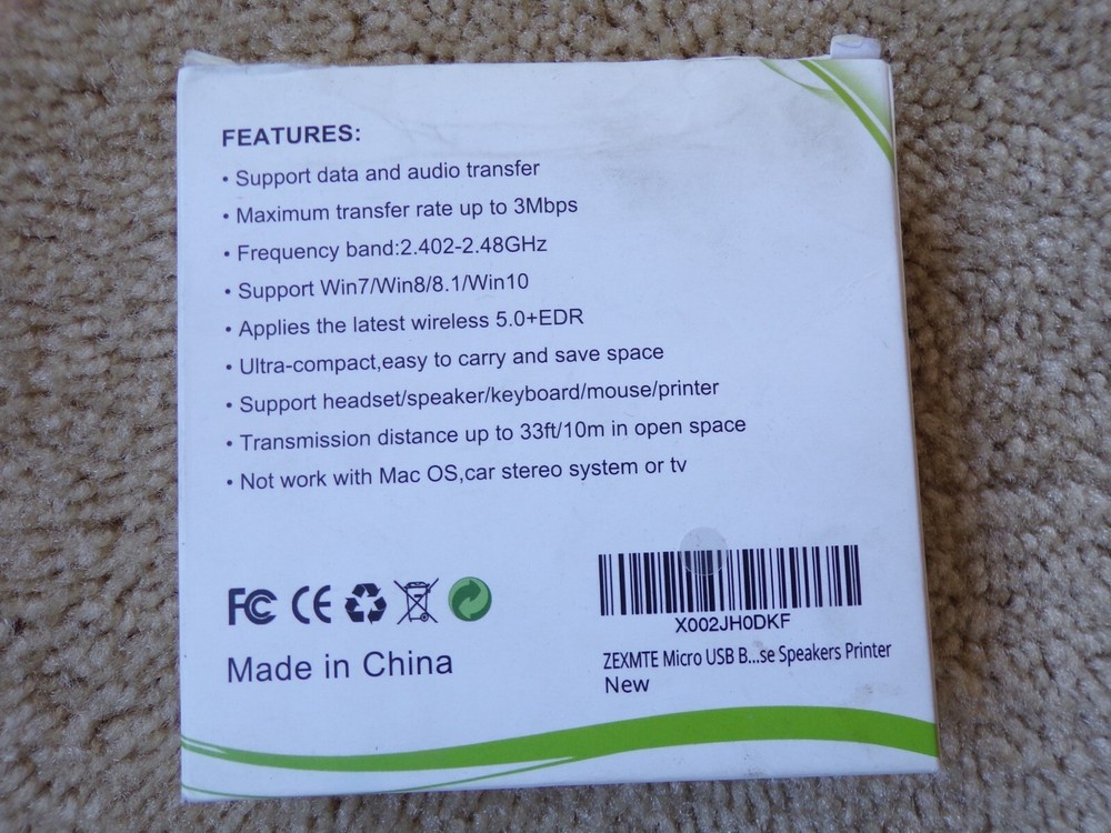 Zexmte Wireless 5.0 Micro USB Adapter Dongle: T26