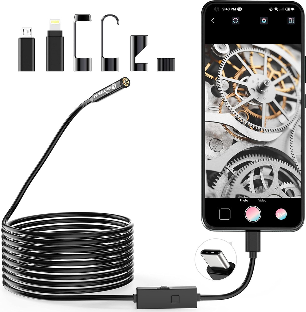 1920P Endoscope Snake Inspection Camera, Type C Borescope, Scope Camera with 8