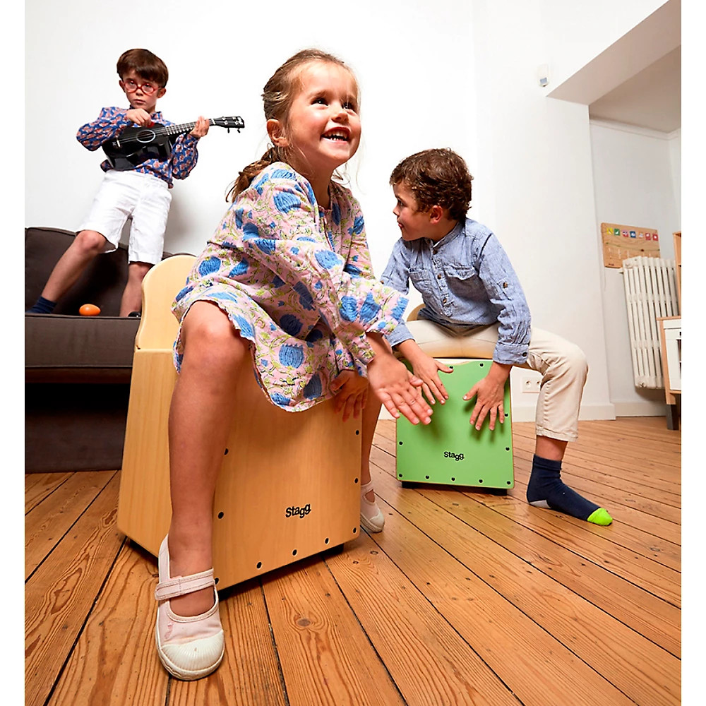 Stagg Kid's Cajon with Backrest Blue