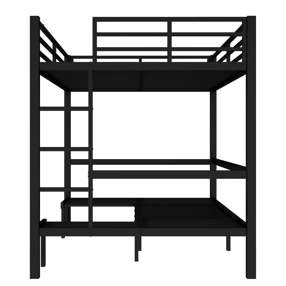 Queen over Queen Size Bed pull-out Metal Bunk Bed,lower bunk can be pulled out