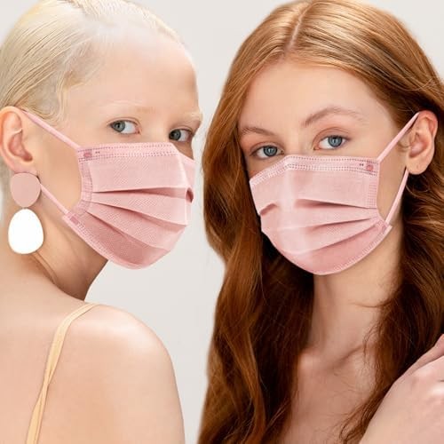 500 Pcs Disposable Face Masks Breathable 3 Layer Multicolor Nose Clip Earloop