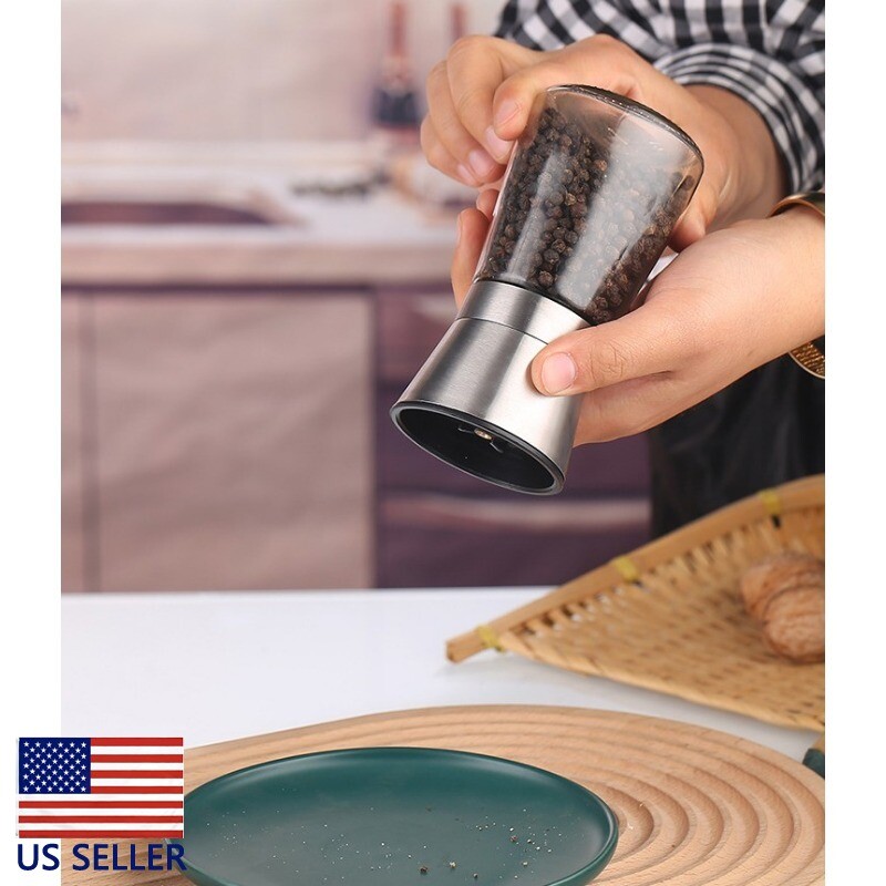 1PC Salt and Pepper Grinder Set Adjustable Coarseness Mills Glass Refillable