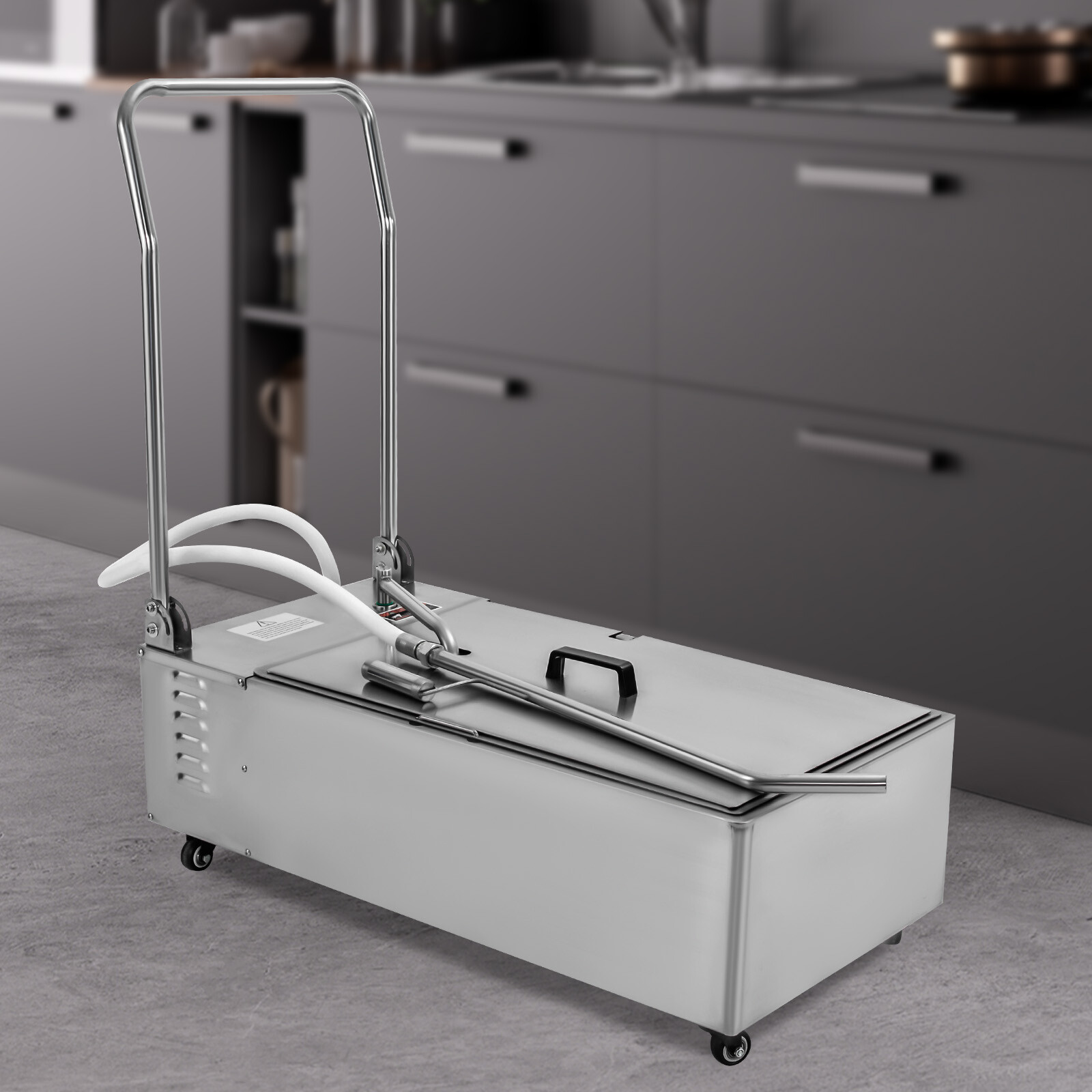 Fryer Oil Filter 55L Commercial Cooking Oil Filtration System Mobile Fryer Filte