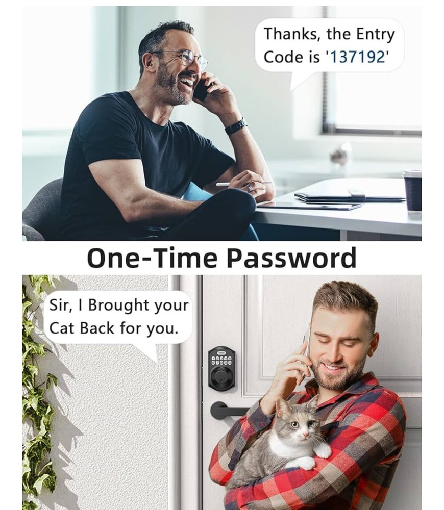 Smart Keyless Entry Electronic Keypad Deadbolt for Front Door,Auto Lock/Black