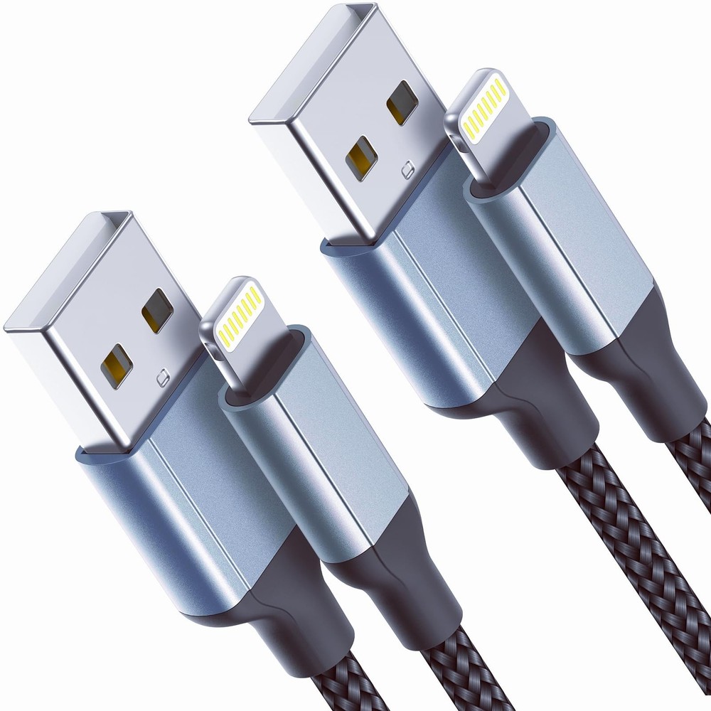 2 FT iPhone Charging Cable, 2 Pack [MFi Certified] USB to 2 FT, Black