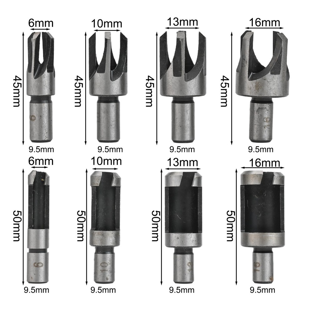 High Performance Round Handle Dowel Drill Bits 8Pcs Set for Woodworking