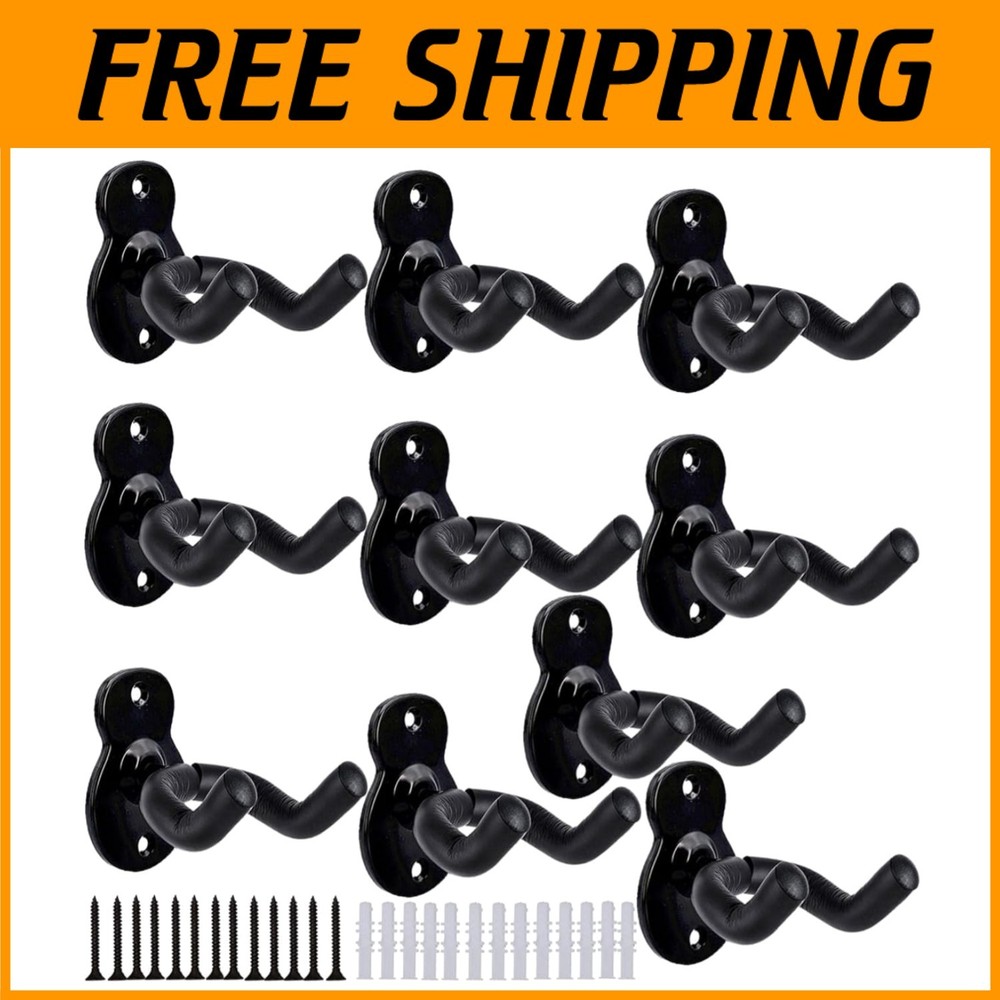 10 Pack Guitar Wall Mounts - Versatile Instrument Display