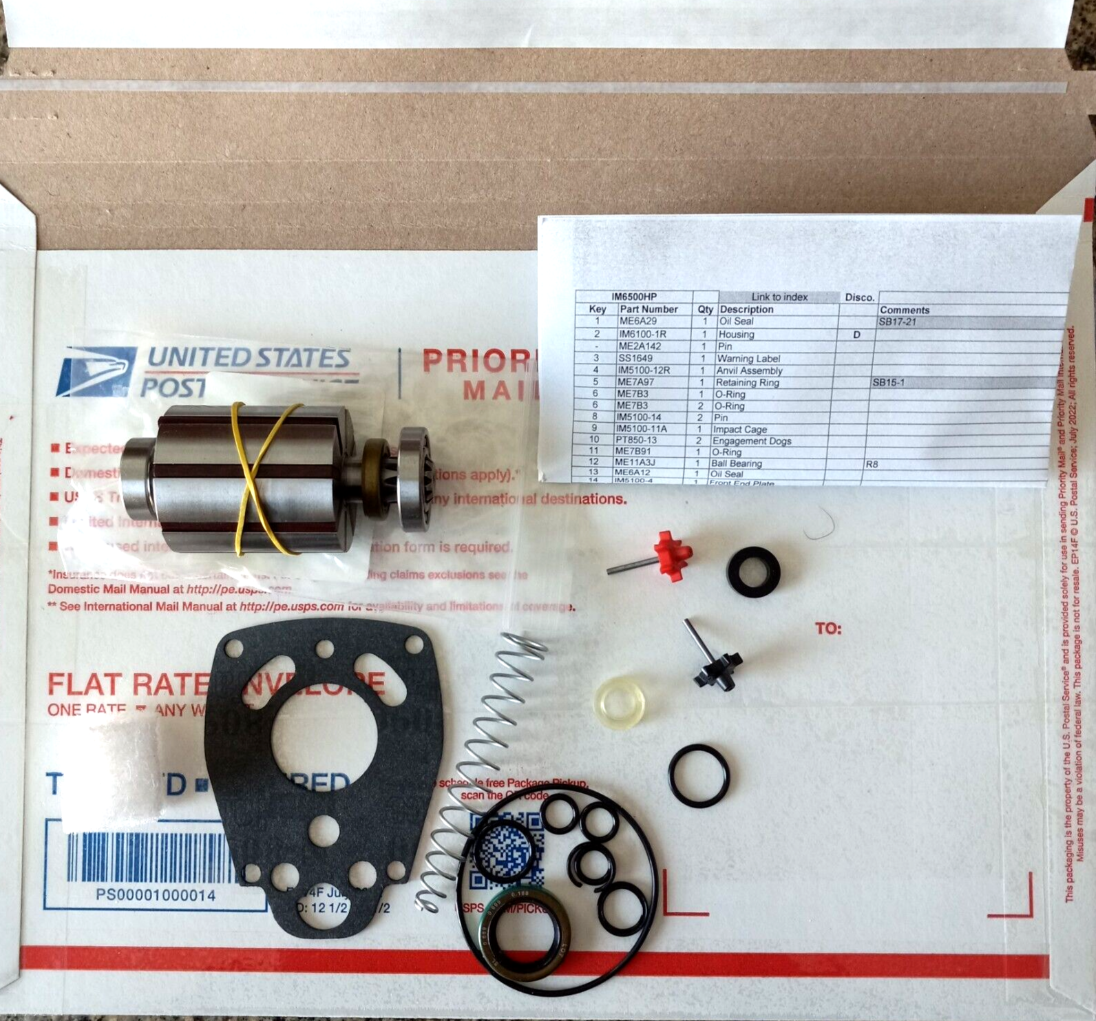 SNAP ON IM6100 TUNE UP AND CONVERSION KIT OR IM6500HP TUNE UP KIT & 8-VANE ROTOR