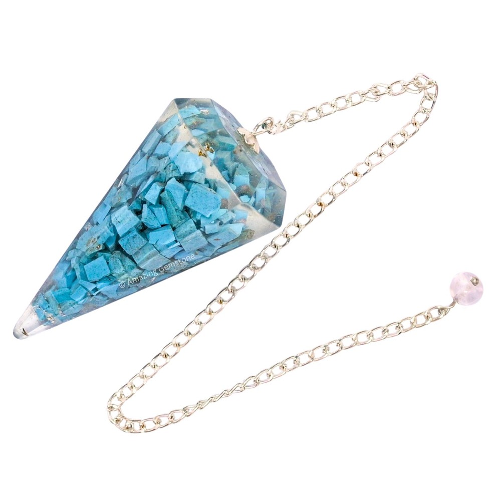 Turquoise Orgone Crystal Pendulums