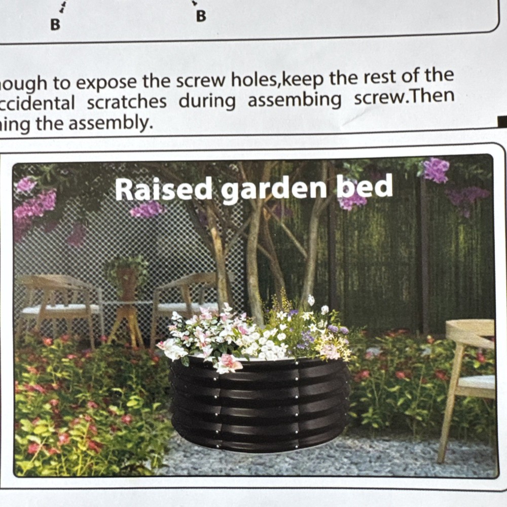 Fire Pit / Raised Garden Black 32” X 16.5”