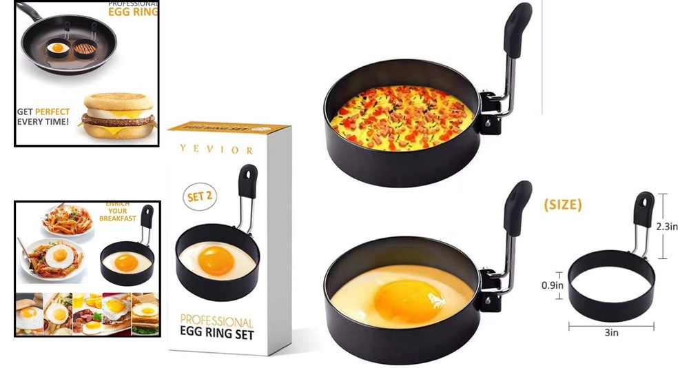 Professional Grade Egg Maker Molds - 2-Pack for Delicious Breakfast Creations