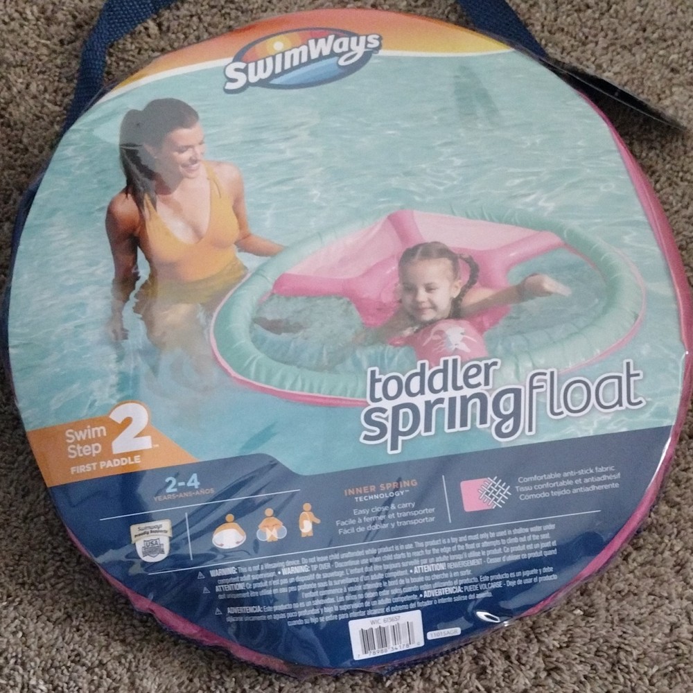 SwimWays Spring Float, Inflatable Floaty-Step 2 Toddler Ages 2-4 Years Pink