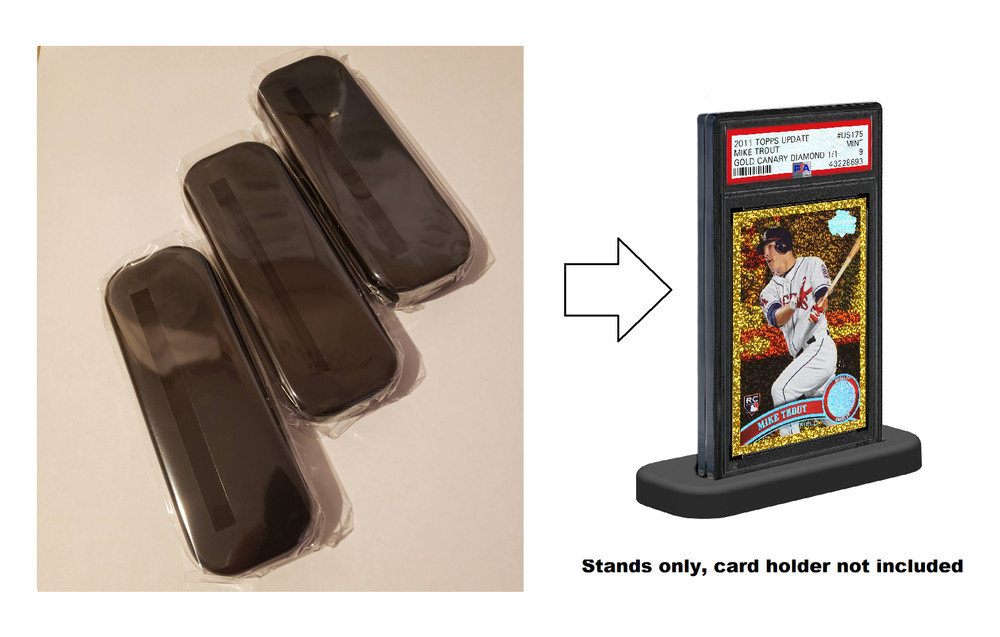 (3-Pack) Ultra Pro Black Graded Card Stands - BLACK - Fits PSA Size Holders