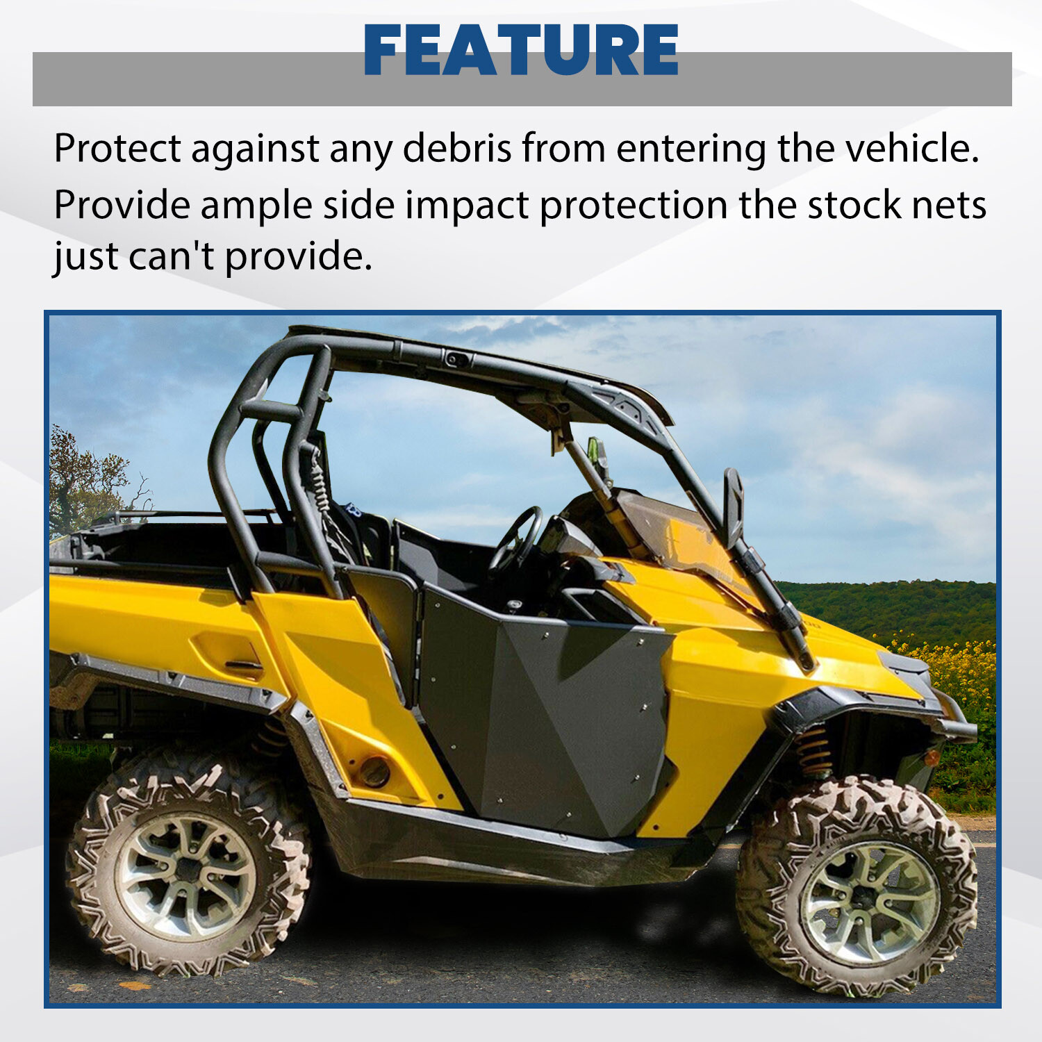 UTV Doors Pair For 11-18 CAN-AM Maverick / 11-16 Commander 800 1000