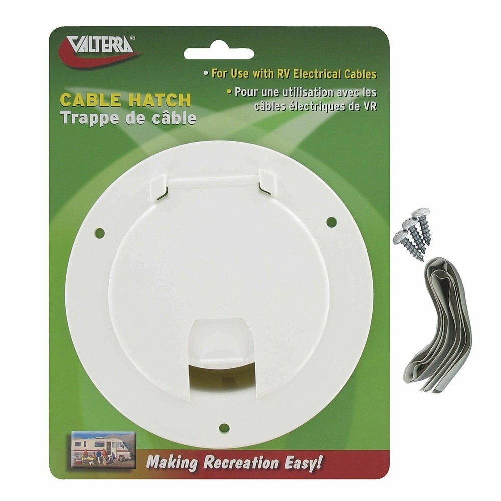 Valterra White A10-2135VP Large Round Cable Hatch
