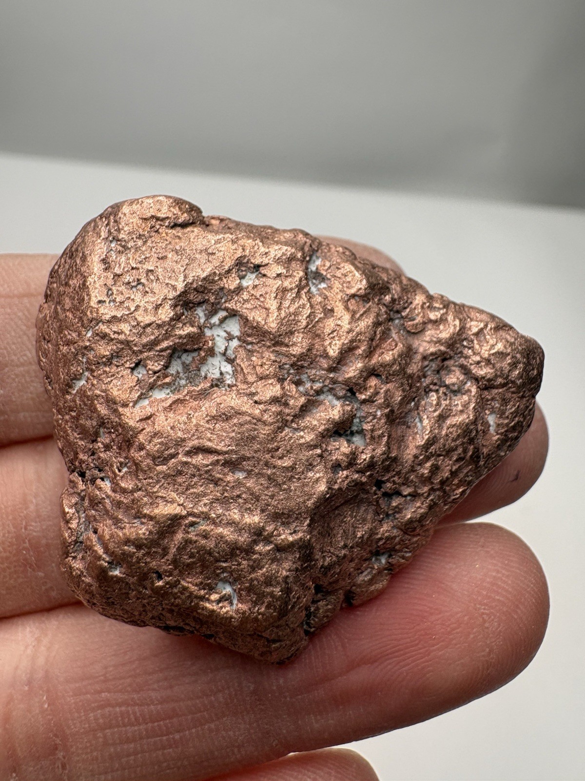 Pure Native Michigan Solid Copper Nugget Specimen Keweenaw Peninsula Mineral