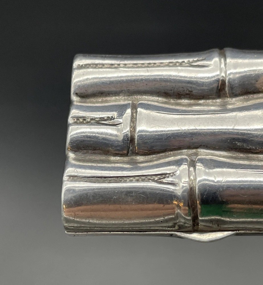 Tiffany Bamboo Sterling Silver Pill Box No Monogram