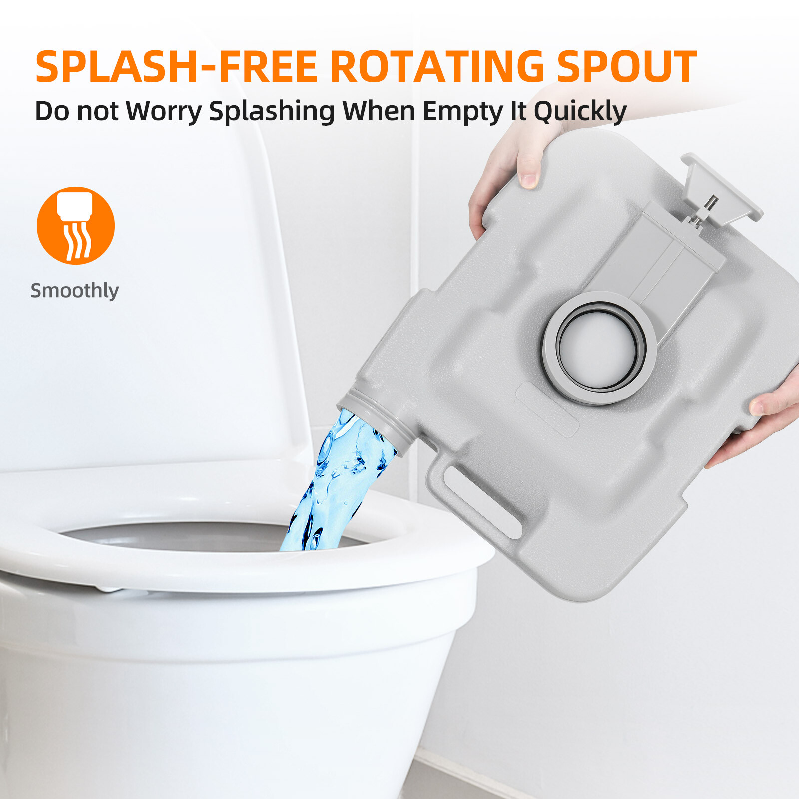 Portable Toilet 20L Dual Flush Caravan Commode Porta-Potty Indoor Travel Camping