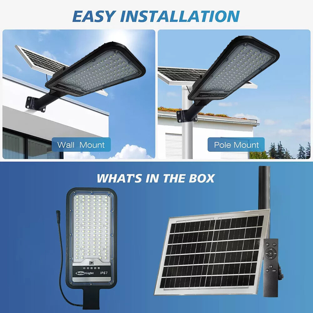Commercial Solar Street Lights Outdoor Dusk to Dawn Solar High Bright Aluminum