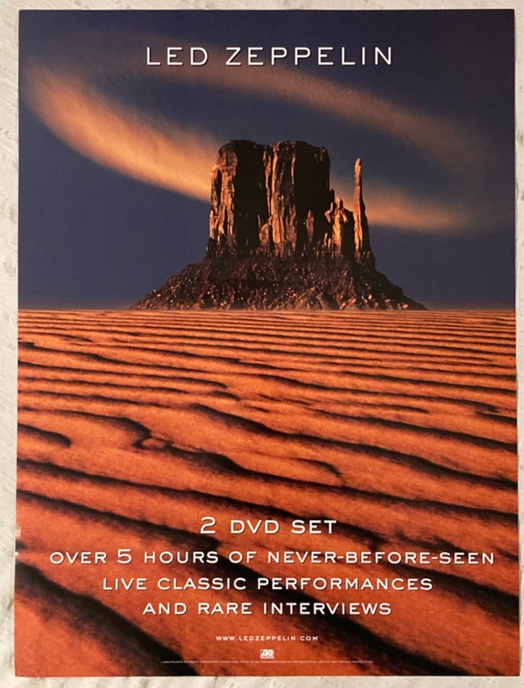 Led Zeppelin 2003 Two-Sided Promo Poster DVD And How The West Was Won