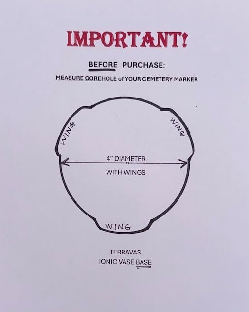 Cemetery Flower Vase Replacement, Ionic Vase Sold only by . 10.25" H, 4" D Ba...