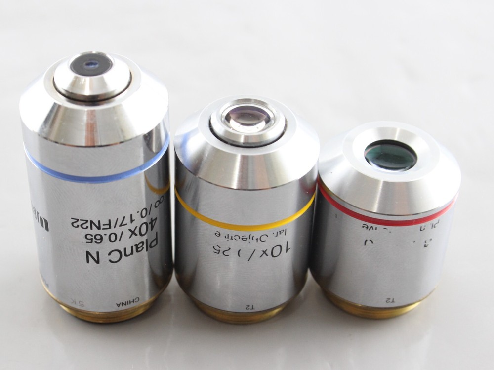 Olympus Plan 4x 10x 40x Infinity Microscope Objective Lot Set BX Series