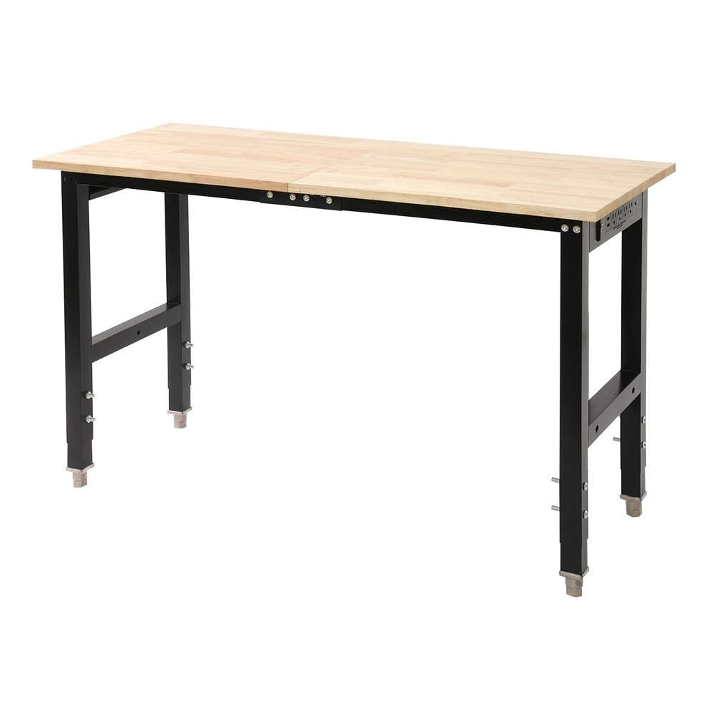 Height Adjustable Workbench with Power Outlets Heavy-Duty Work Table 110V