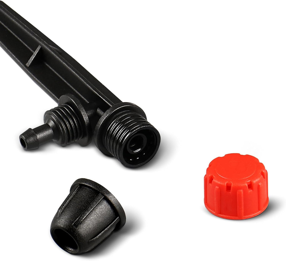 25 Pack Drip Irrigation Emitters with Stake, Adjustable 360° Sprayers 1/4"