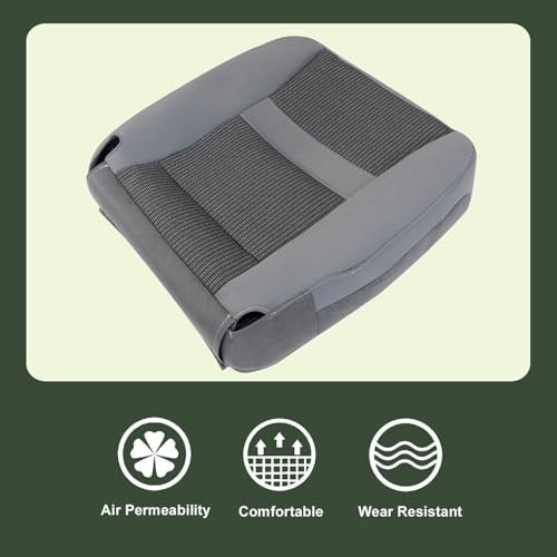 Gray Driver Side Bottom Replacement Cloth Seat Cover Compatible with Dodge