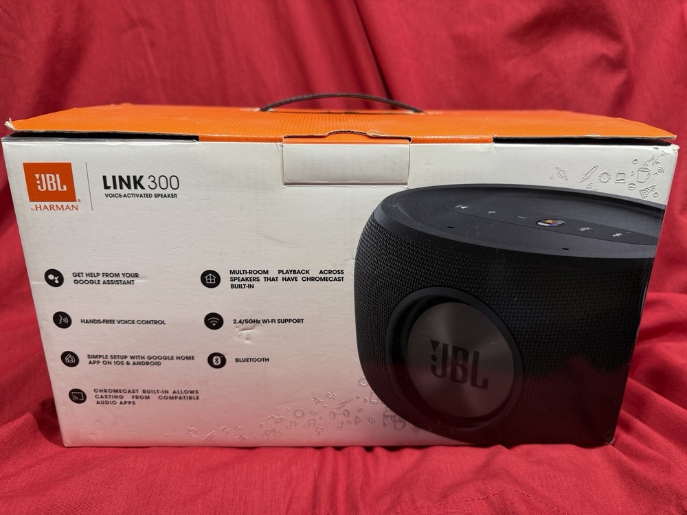 JBL LINK 300 Bluetooth Wi Fi Voice-Activated Speaker Google Assistant