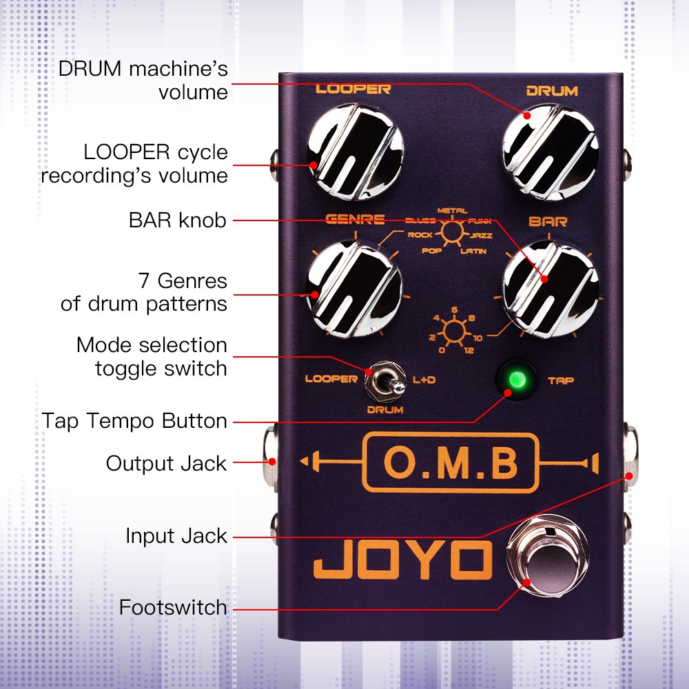 JOYO Looper Cycle & Drum Machine Guitar Effect Pedal Recording Mode Multi Effect