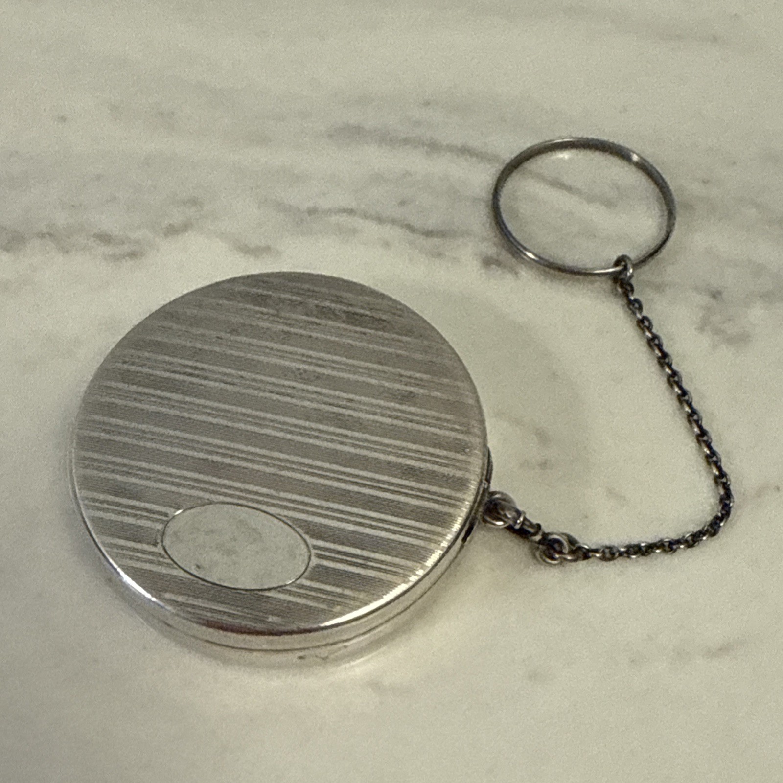 Vintage Sterling Silver Pill Box Keychain 15.5 Grams Palm Beach Estate Find Nice