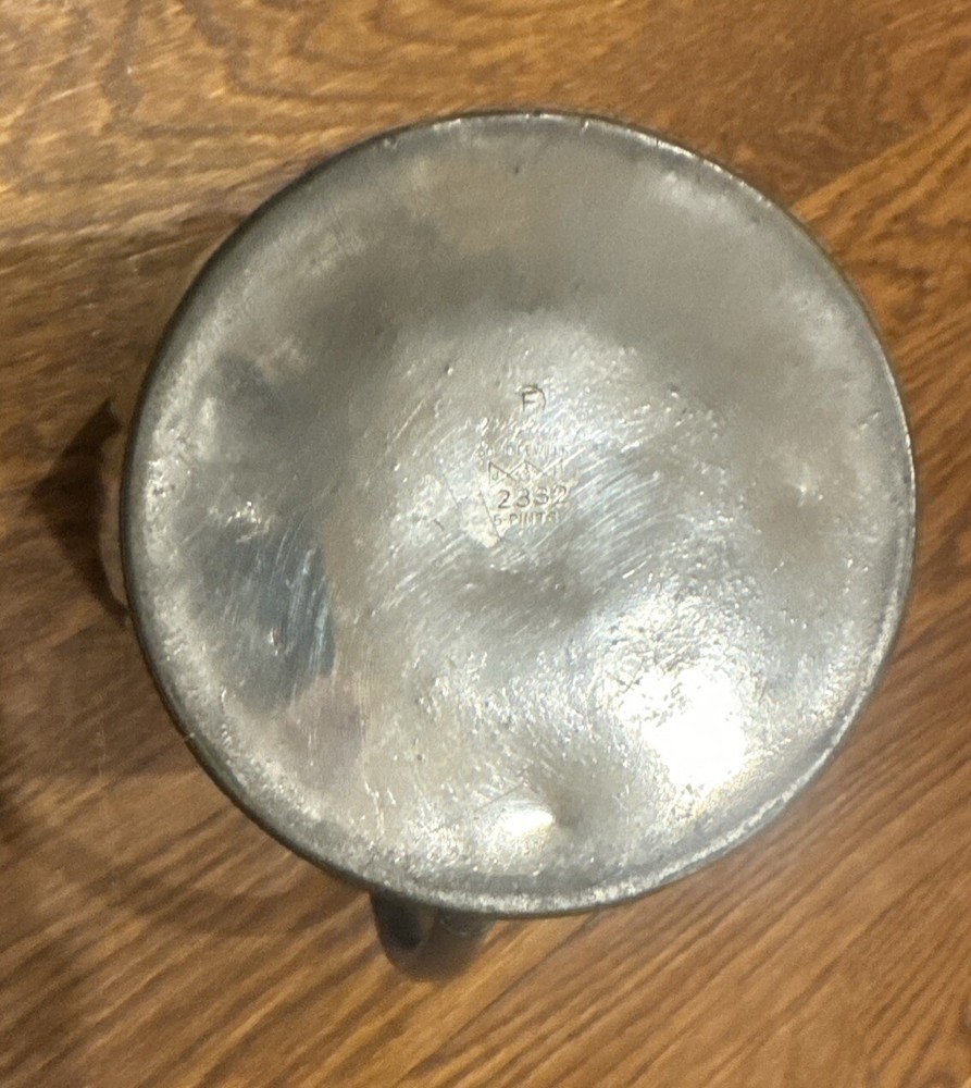 Vintage Pilgrim Solid Pewter 5 Pint Pitcher