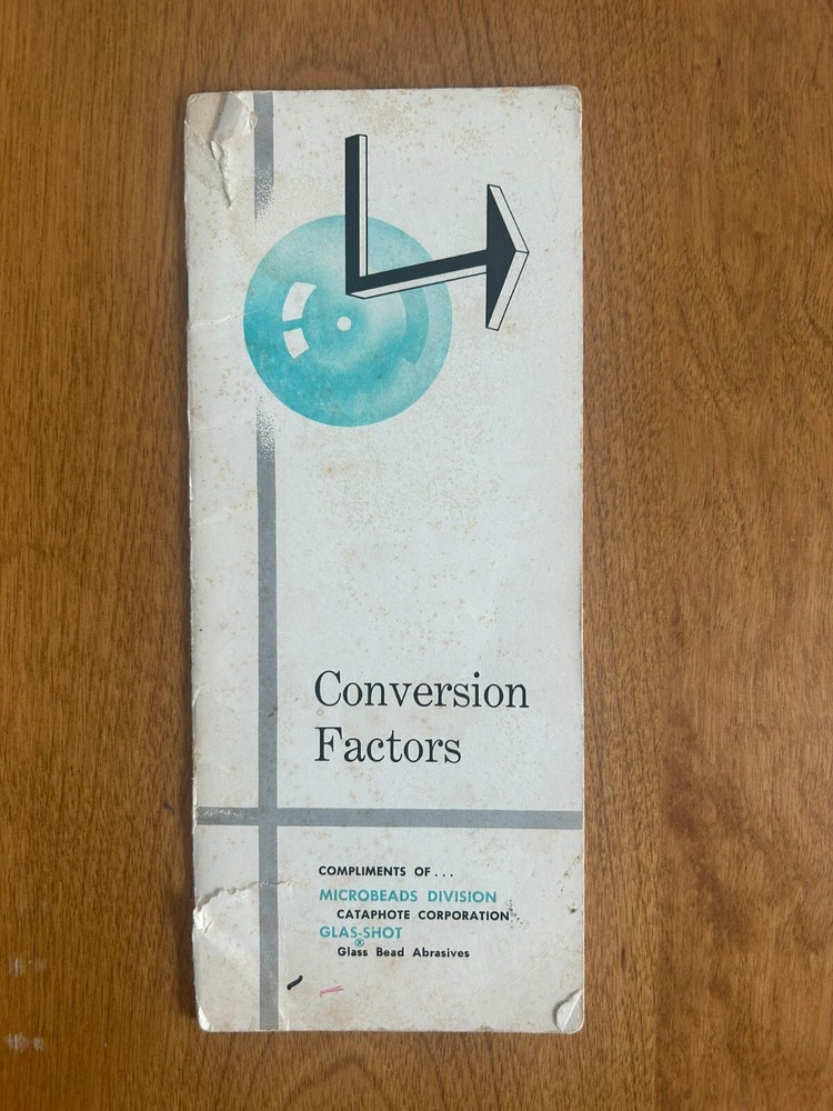 Conversion Factors Pamphlet - Cataphote Corp. Microbeads Division
