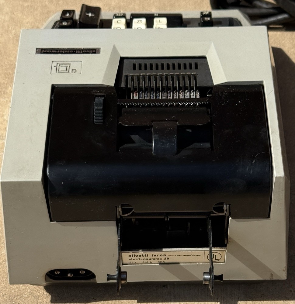 Vintage OLIVETTI IVREA ELECTROSUMMA 2O Adding Machine Electric