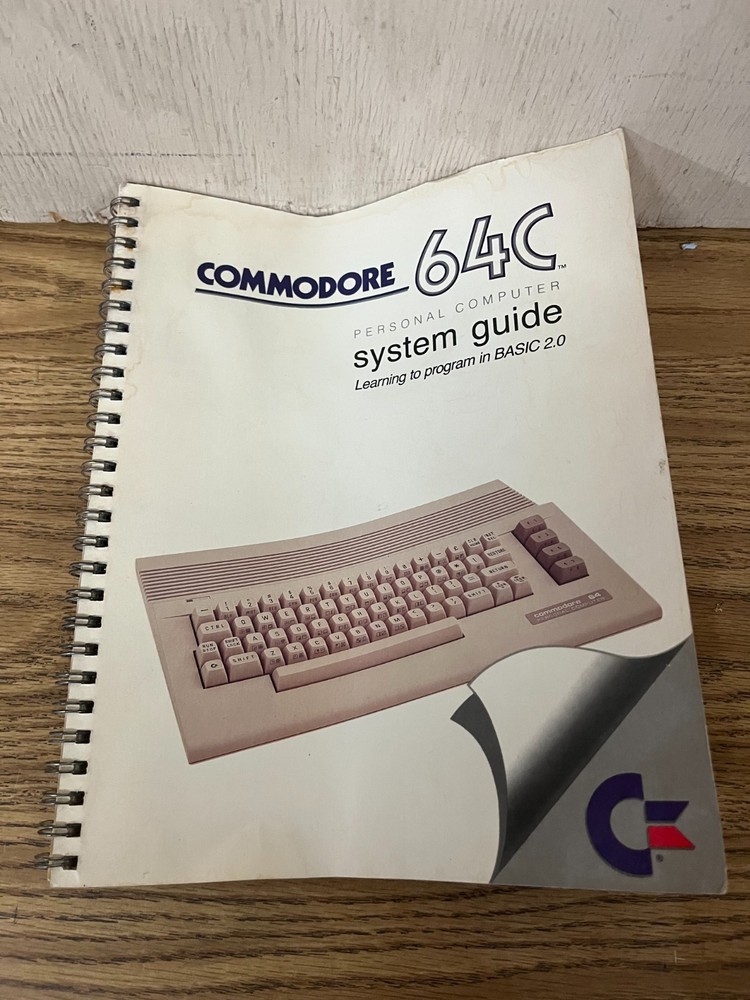 Commodore 64C System Guide Learning BASIC 2.0 Original Spiral Bound Manual