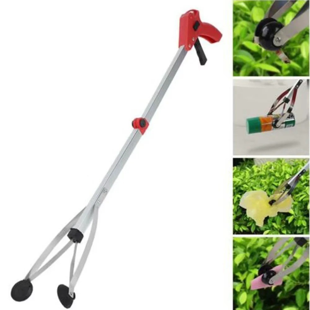 360° Rotating Trash Picker Grabber 80cm Foldable Lightweight Garbage Picker Tool