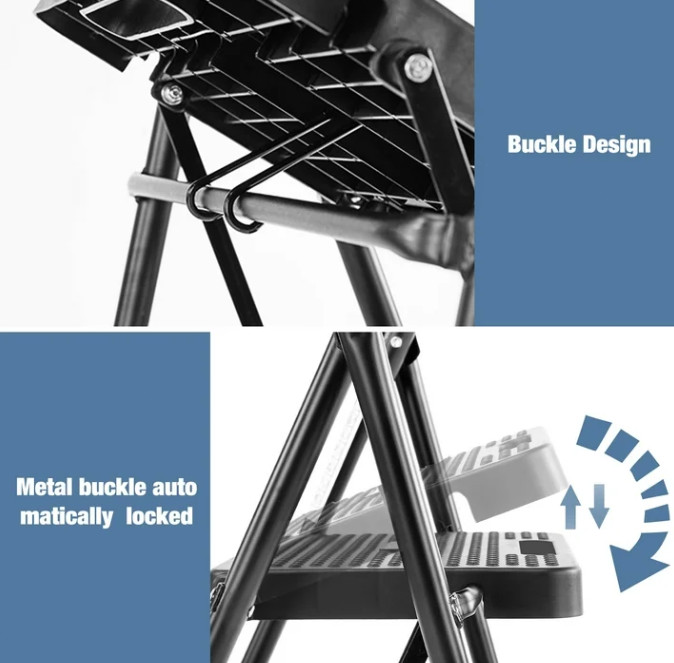 3 Step Ladder, Step Stool for Adults,3 Step Ladder Folding Step Stool